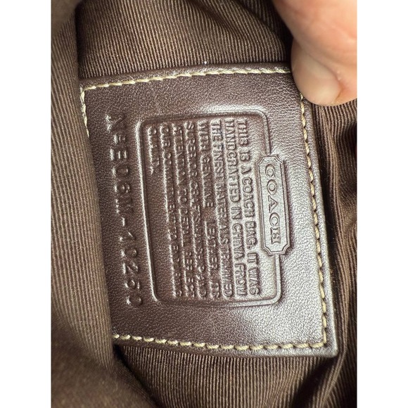 COACH Brown Fabric Coach Logo Print Mini Crossbody Shoulder Bag - Picture 4 of 10